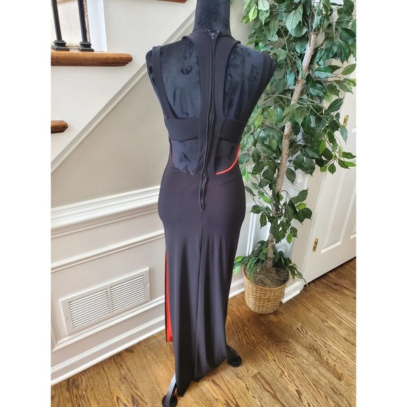 Josh & Jazz Women's Black Polyester Halter Neck Sleeveless Long Maxi Dress 3/4 - Picture 6 of 13
